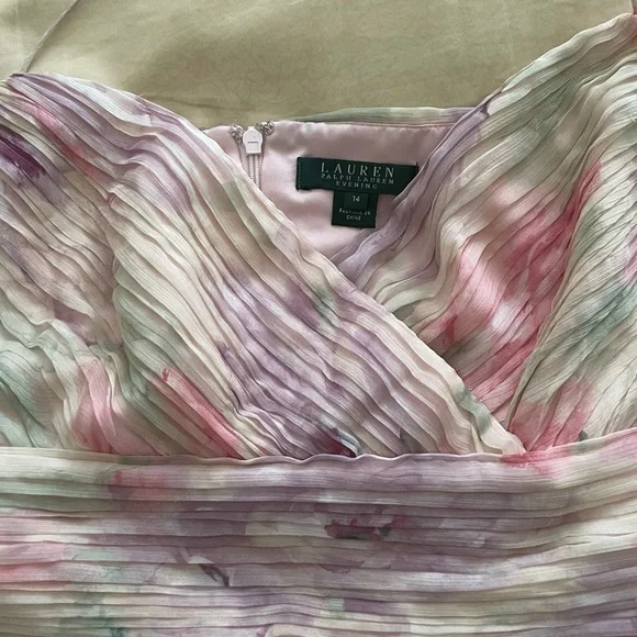 RALPH LAUREN  Evening Dress | Spring Pink Multi Color | Size 14 - Picture 3 of 6